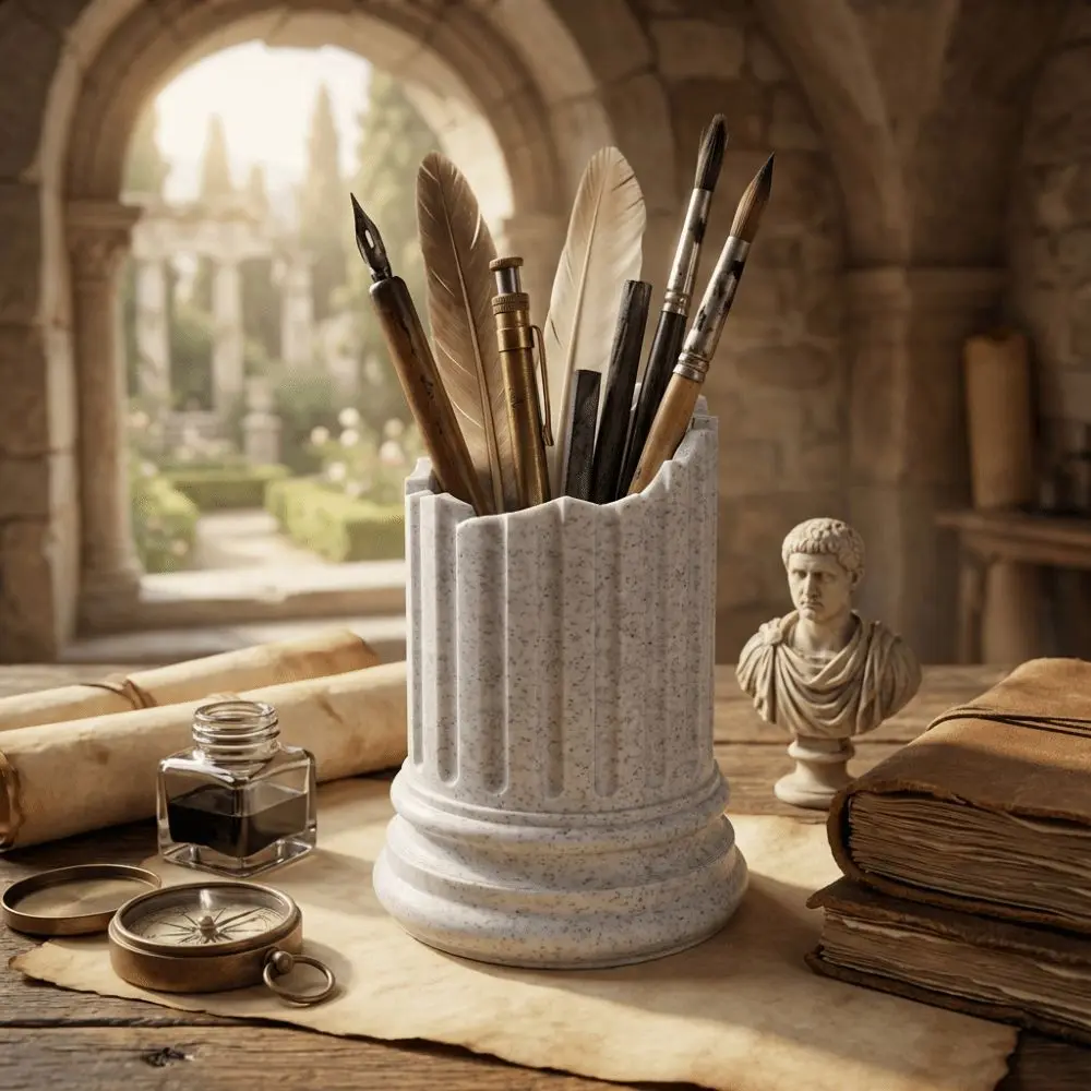 Retro Roman Pen Holder Vintage Stone Pillar Shaped Pencil Container Irregular Desktop Storage Box Home Office Art Decor
Retro Roman Pen Holder Vintage Stone Pillar Shaped Pencil Container Irregular Desktop Storage Box Home Office Art Decor