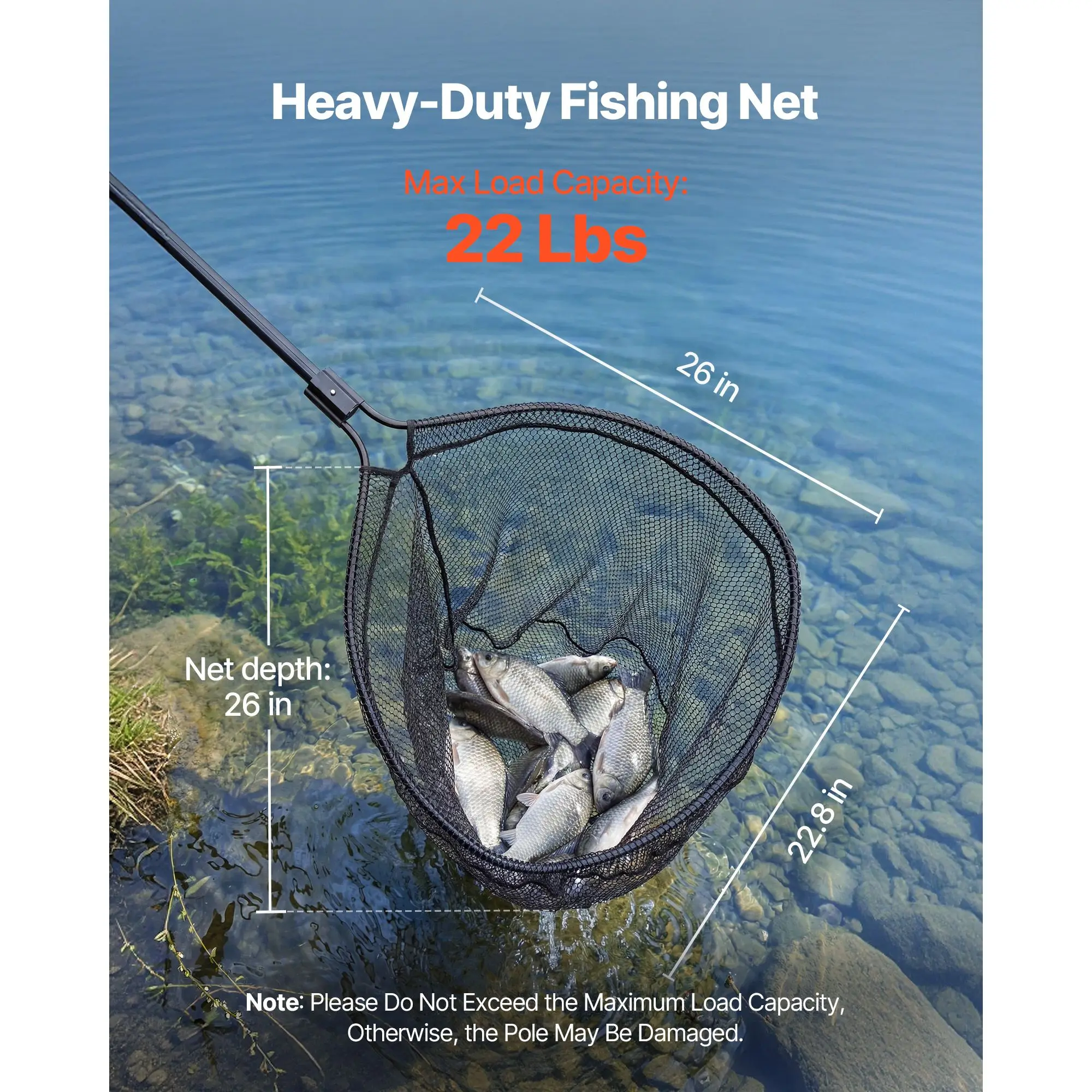Fishing Net, Landing Nets with Telescopic Handle, Portable Lightweight Stronger 6063 Aluminum Fish Gear, Nylon Covered PVC, Durable and Fish-friendly, 26 inch Net Opening for Saltwater Bait Fish
Fishing Net, Landing Nets with Telescopic Handle, Portable Lightweight Stronger 6063 Aluminum Fish Gear, Nylon Covered PVC, Durable and Fish-friendly, 26 inch Net Opening for Saltwater Bait Fish