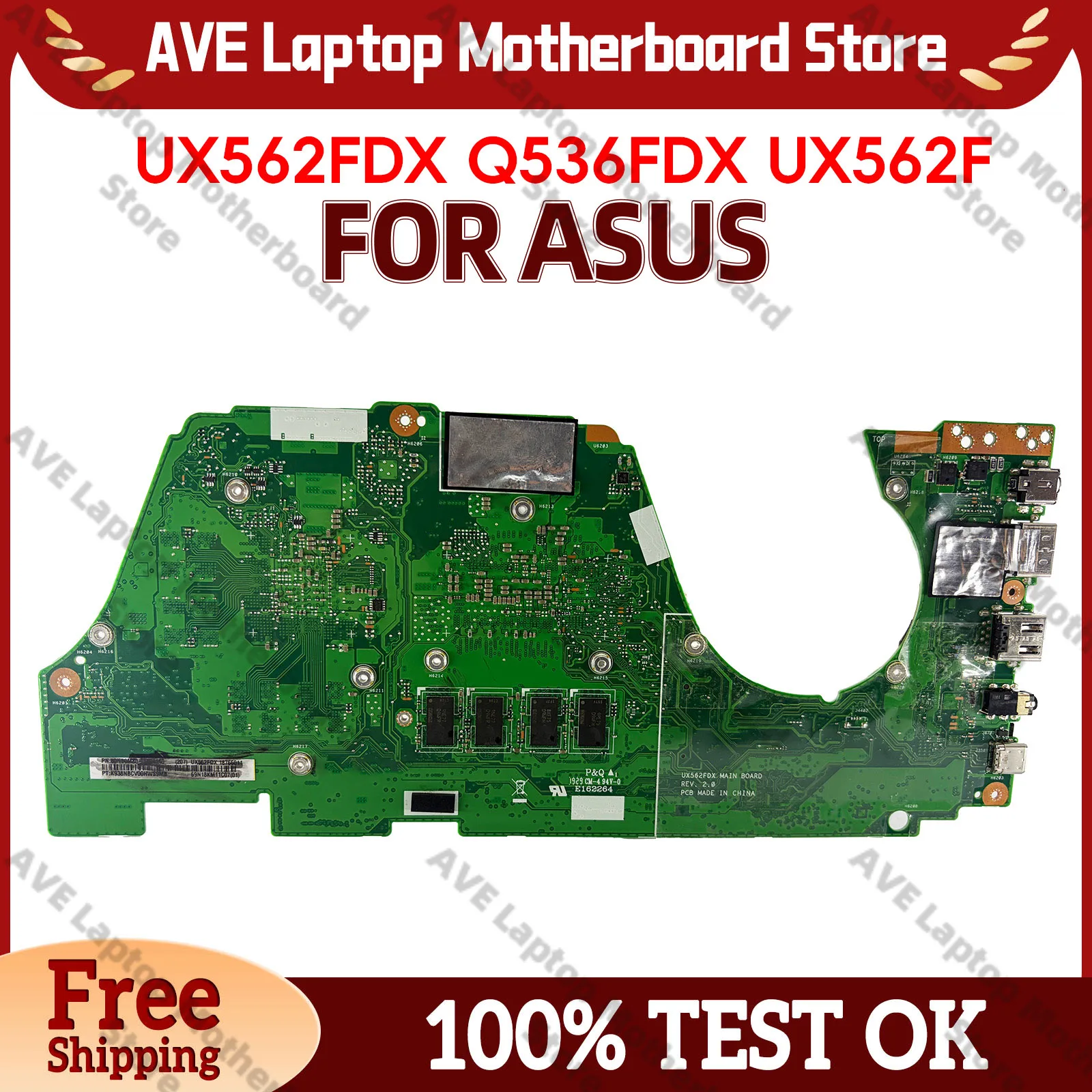 Q562F UX562FDX Laptop Motherboard For ASUS ZenBook UX56IQ UX562 Q562FDX Notebook Mainboard With I3 I5 I7 CPU 100% tests OK stk
Q562F UX562FDX Laptop Motherboard For ASUS ZenBook UX56IQ UX562 Q562FDX Notebook Mainboard With I3 I5 I7 CPU 100% tests OK stk