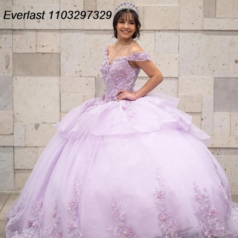 EVLAST Lavender Quinceanera Dress Ball Gown Lace Applique Beading Tiered Ruffles Corset Sweet 16 Vestidos De XV 15 Anos TQD688
EVLAST Lavender Quinceanera Dress Ball Gown Lace Applique Beading Tiered Ruffles Corset Sweet 16 Vestidos De XV 15 Anos TQD688