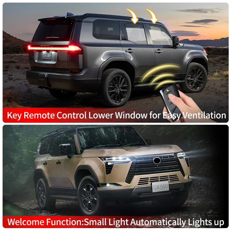 Аксессуары для Toyota Lexus gx550 550, серия 2024, 2025, автоматический оконный подъемник одним щелчком мыши, обновление модификационных деталей, тюнинг
Аксессуары для Toyota Lexus gx550 550, серия 2024, 2025, автоматический оконный подъемник одним щелчком мыши, обновление модификационных деталей, тюнинг