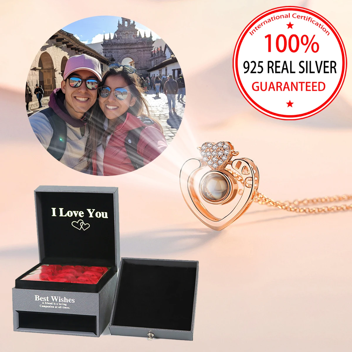S925 Silver Custom Projection Necklace With Luxury Gift Box Love Pendant Jewelry For Women 2025 Valentine's Day Birthday Gifts
S925 Silver Custom Projection Necklace With Luxury Gift Box Love Pendant Jewelry For Women 2025 Valentine's Day Birthday Gifts