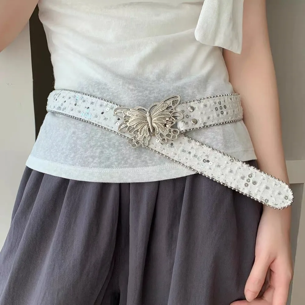 Fashion Sequins Butterfly Belt Y2K Hip Hop Wide Belt Trouser Decoration Jeans Decor Denim Waistbands Daily
Fashion Sequins Butterfly Belt Y2K Hip Hop Wide Belt Trouser Decoration Jeans Decor Denim Waistbands Daily