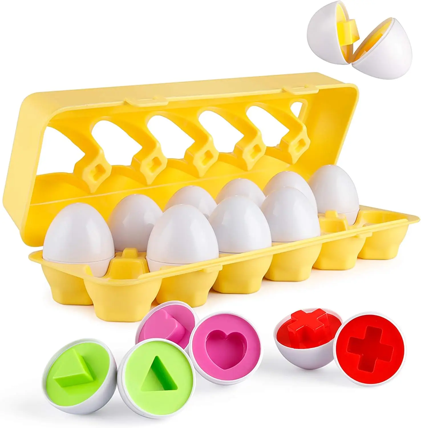12-Piece Color & Shape Matching Eggs Puzzle Toy for Toddlers, Educational Montessori Fine Motor Skill Travel Game
12-Piece Color & Shape Matching Eggs Puzzle Toy for Toddlers, Educational Montessori Fine Motor Skill Travel Game