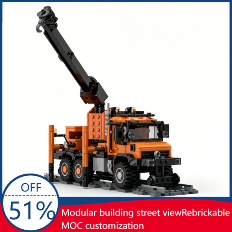441PCS MOC UniMog Rail Crane Unit Engineering Truck Model Custom Building Blocks DIY Educational Toy For Display And Collection
441PCS MOC UniMog Rail Crane Unit Engineering Truck Model Custom Building Blocks DIY Educational Toy For Display And Collection