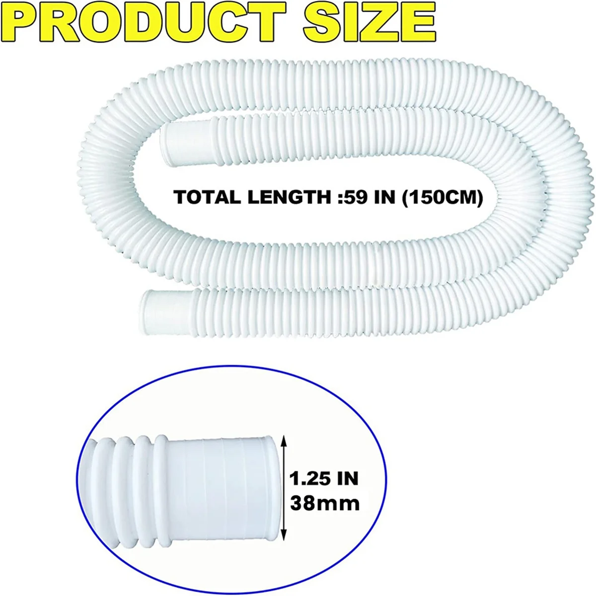 1.5inch X 59inch Pool Hoses-Skimmer Pool Hoses for Pool Pump Filter,Pump Hoses Tubes for Above Ground Pool Sand Filter
1.5inch X 59inch Pool Hoses-Skimmer Pool Hoses for Pool Pump Filter,Pump Hoses Tubes for Above Ground Pool Sand Filter
