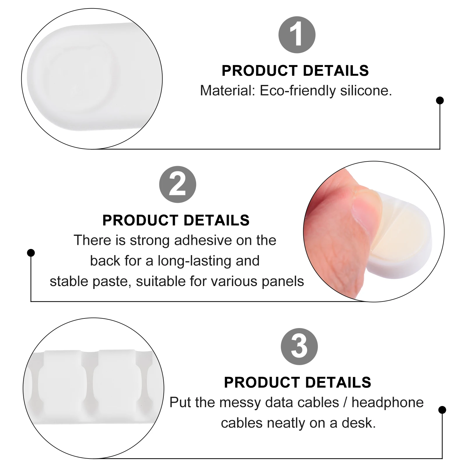 3 pcs Cable Manager Wire Organizers Data Storage Line Environmentally Friendly Silicone Clips Desk Tidy Adhesive Glue Flexible
3 pcs Cable Manager Wire Organizers Data Storage Line Environmentally Friendly Silicone Clips Desk Tidy Adhesive Glue Flexible