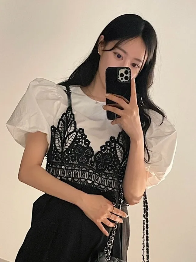 Faionable Lace Bubble Sve Blouse And Belted Dr Set Women's round Ne ort Sve Top with Strap Design Winter Beau
Faionable Lace Bubble Sve Blouse And Belted Dr Set Women's round Ne ort Sve Top with Strap Design Winter Beau