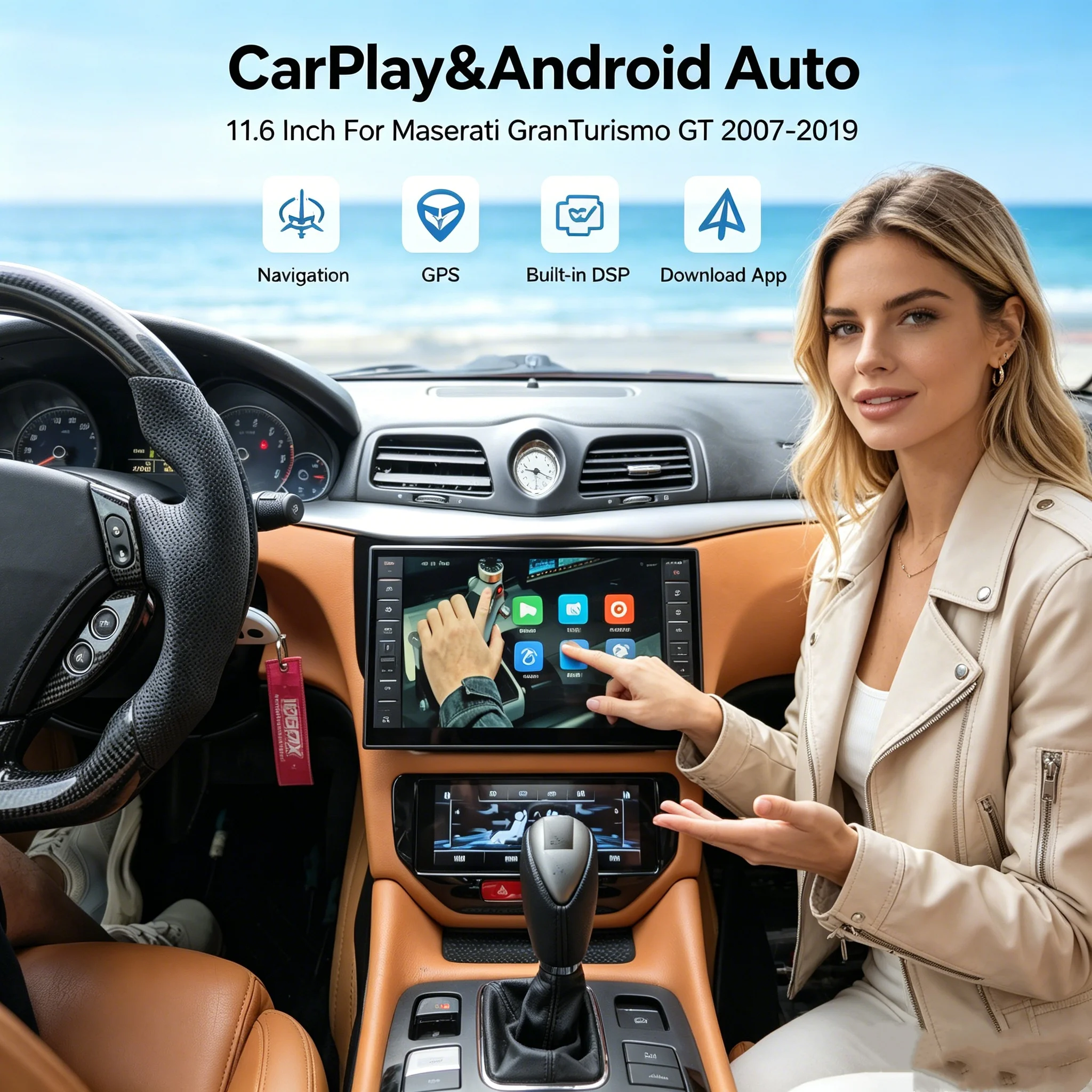 11.6" Android 13 CarPlay Auto Screen For Maserati Gran Turismo GT GC 2007-2019 Car Radio Multimedia Stereo Player Navi Head Unit
11.6" Android 13 CarPlay Auto Screen For Maserati Gran Turismo GT GC 2007-2019 Car Radio Multimedia Stereo Player Navi Head Unit
