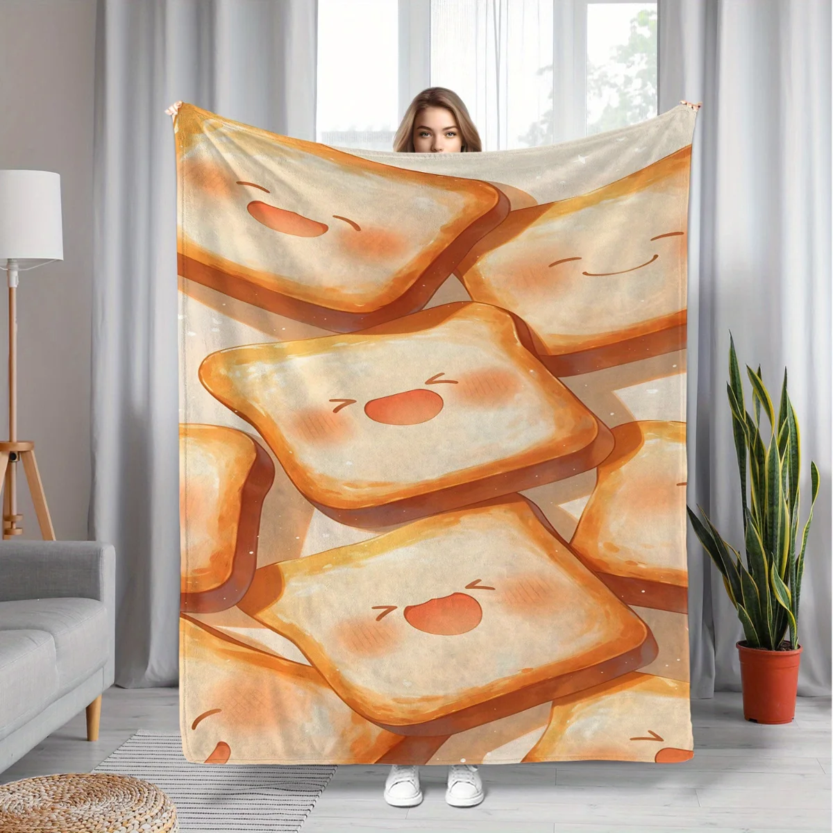 1 Toast Pattern Flannel Blanket - Suitable for beds, sofas, offices, travel, decorating, chairs, and as a holiday gift for frien
1 Toast Pattern Flannel Blanket - Suitable for beds, sofas, offices, travel, decorating, chairs, and as a holiday gift for frien