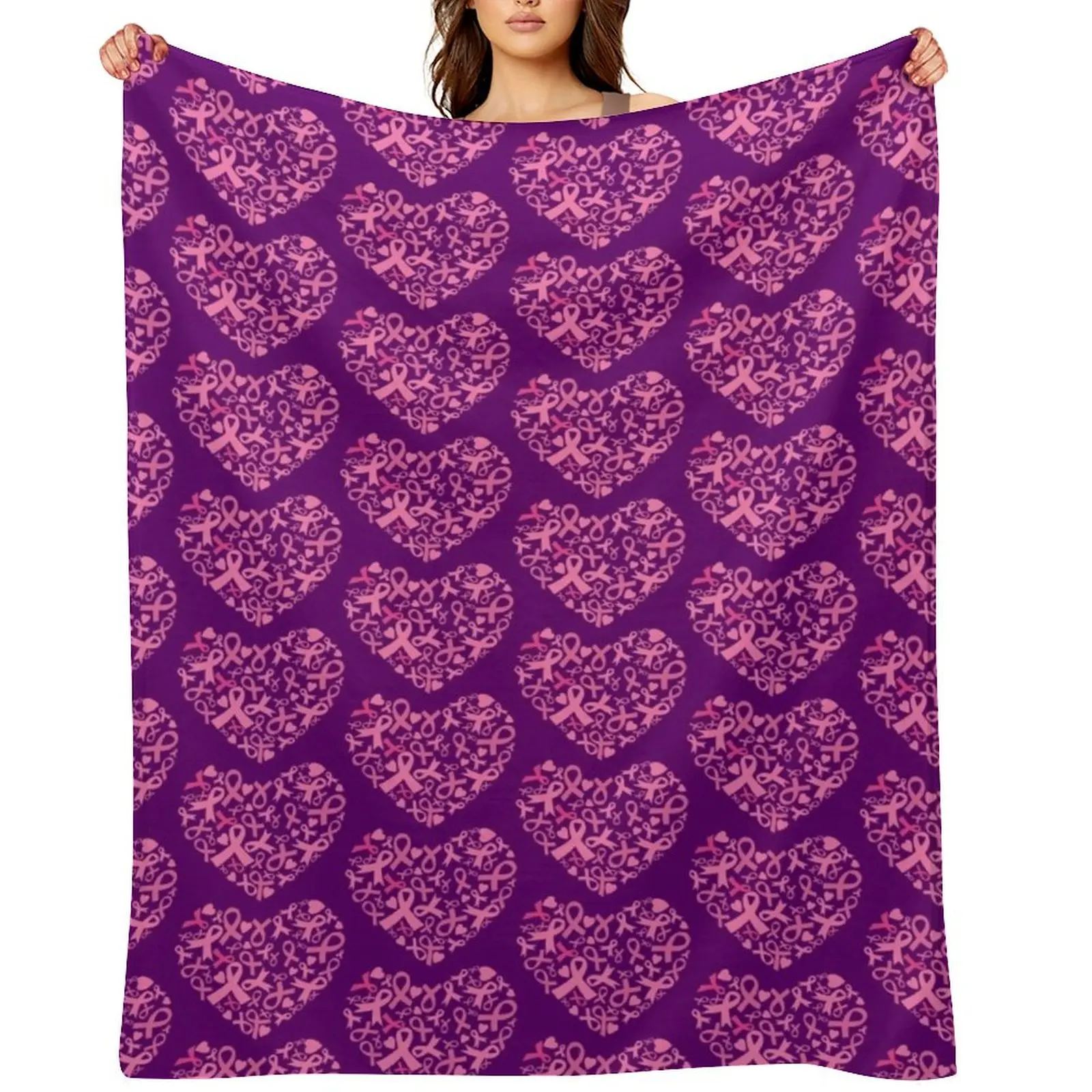 Breast cancer awareness heart with ribbons Throw Blanket warm for winter anime Soft Blankets
Breast cancer awareness heart with ribbons Throw Blanket warm for winter anime Soft Blankets
