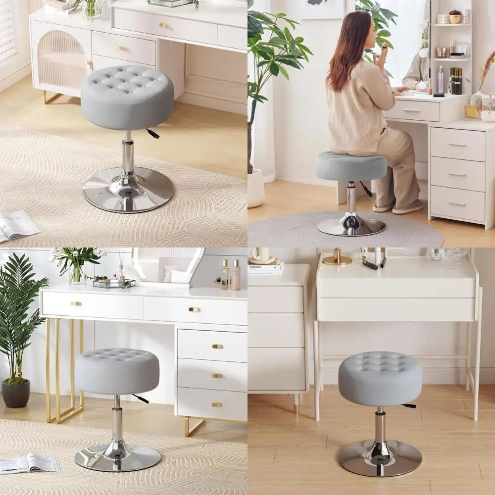 Бархатный тафтинговый поворотный табурет для макияжа в стиле середины века: большой круглый туалетный столик для спальни
Бархатный тафтинговый поворотный табурет для макияжа в стиле середины века: большой круглый туалетный столик для спальни