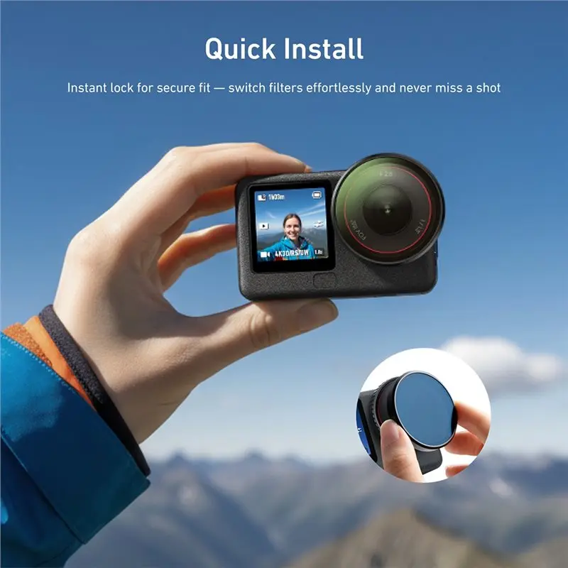AYHF CPL ND Filters ND8, ND16, ND32 Quick Release Lens Filter Set For DJI OSMO Action 6 Camera, Filter Frame Kit Accessories
AYHF CPL ND Filters ND8, ND16, ND32 Quick Release Lens Filter Set For DJI OSMO Action 6 Camera, Filter Frame Kit Accessories