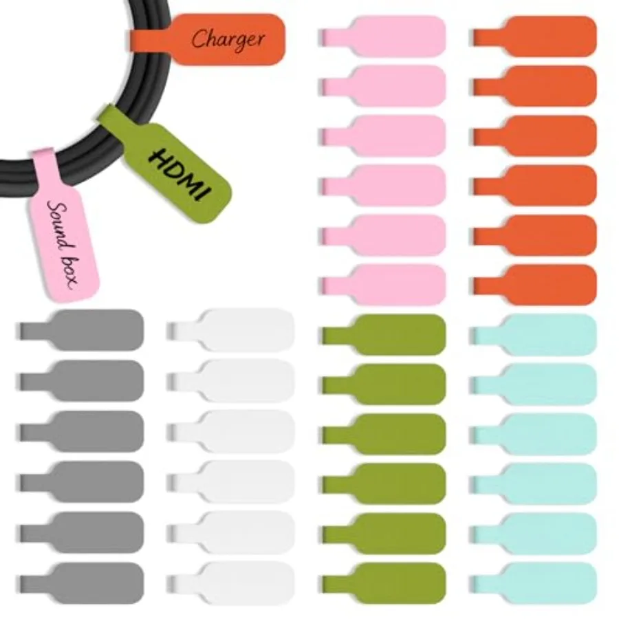 2.28 Inch Large Easy Write-On Cable Labels Tags, 36 Pack 6 Colors, Self Adhesive Cord Labels Name Organizer Label for Classroom
2.28 Inch Large Easy Write-On Cable Labels Tags, 36 Pack 6 Colors, Self Adhesive Cord Labels Name Organizer Label for Classroom