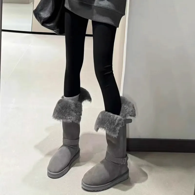 Высокие зимние ботинки, новые зимние ботинки с круглым носком и металлической пряжкой, нескользящие хлопковые ботинки на флисовой платформе
Высокие зимние ботинки, новые зимние ботинки с круглым носком и металлической пряжкой, нескользящие хлопковые ботинки на флисовой платформе