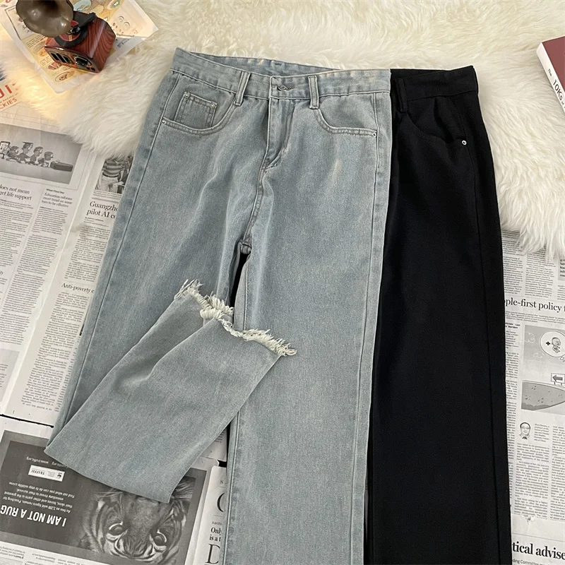 Light Wa Men's Jeans Loose Wide Leg Long Trousers Retro Japanese Sle Frayed Hem Bell Bot Casual Youth Faion Summer
Light Wa Men's Jeans Loose Wide Leg Long Trousers Retro Japanese Sle Frayed Hem Bell Bot Casual Youth Faion Summer