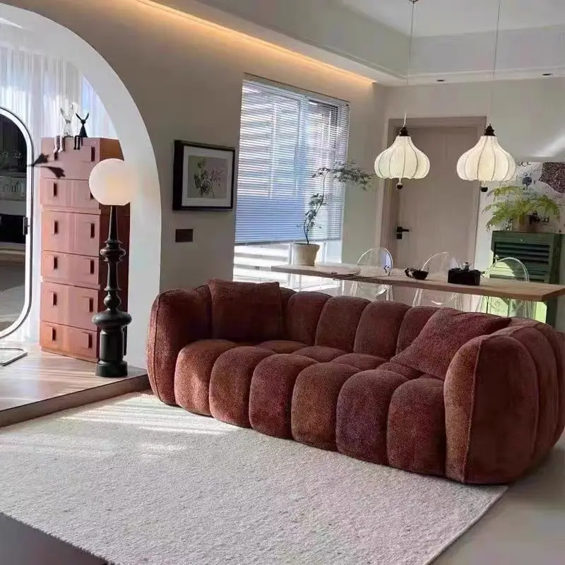 North American modern simple pumpkin sofa, French retro style single marshmallow double three casual sofa
North American modern simple pumpkin sofa, French retro style single marshmallow double three casual sofa