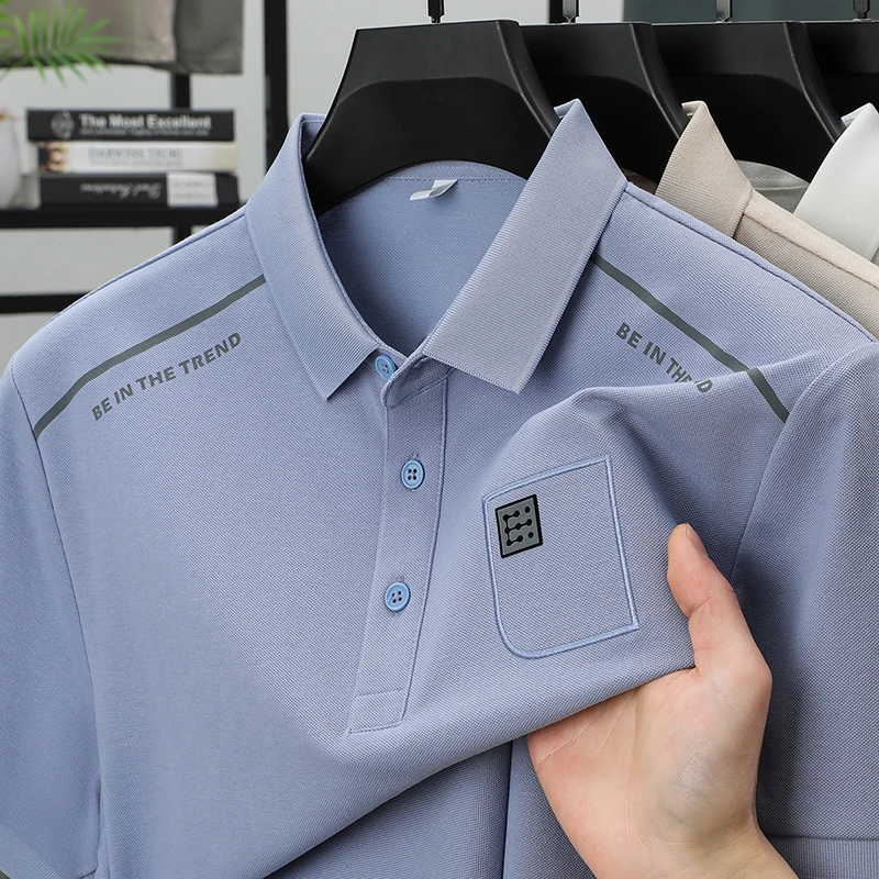 High end brand men's short sleeve polo shirt business casual fashion unique embroidery lightweight comfort texture new T-shirt
High end brand men's short sleeve polo shirt business casual fashion unique embroidery lightweight comfort texture new T-shirt