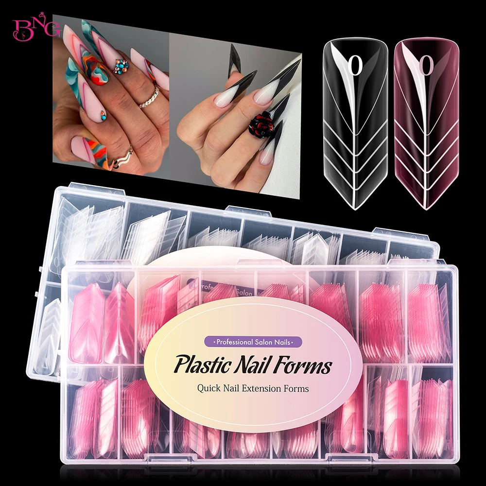 BNG French Nail Dual Forms 150Pcs for Poly Nail Gel Extensions 15 Sizes Large Number Markings Perfect for French Manicure
BNG French Nail Dual Forms 150Pcs for Poly Nail Gel Extensions 15 Sizes Large Number Markings Perfect for French Manicure