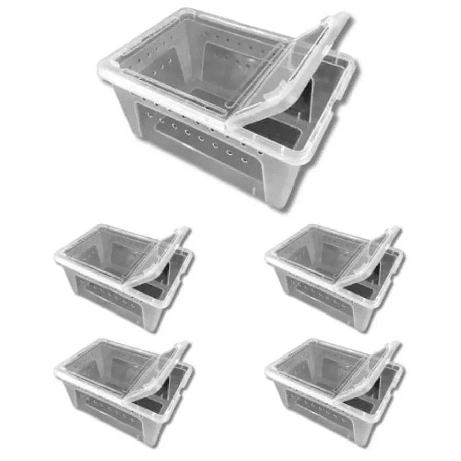 Clear Plastic Reptile Terrarium Box for Easy Pet Transportation and Temporary Enclosure of Small Herps with Side Ventilation Cl
Clear Plastic Reptile Terrarium Box for Easy Pet Transportation and Temporary Enclosure of Small Herps with Side Ventilation Cl