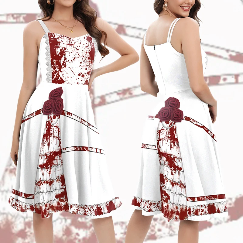 Color Cosplayer Gothic Slip Dress Women Halloween Zipper Skirt Rose Pattern Dress Party Witch Cosplay Costume Fancy Adult Outfit
Color Cosplayer Gothic Slip Dress Women Halloween Zipper Skirt Rose Pattern Dress Party Witch Cosplay Costume Fancy Adult Outfit