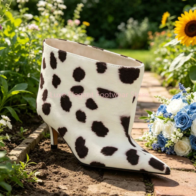 Patchwork Cow Print Pointed Toe Slip On Ankle Boots Women Suede Thin Heel Short Boots Retro Western Party Catwalk Ladies Shoes
Patchwork Cow Print Pointed Toe Slip On Ankle Boots Women Suede Thin Heel Short Boots Retro Western Party Catwalk Ladies Shoes