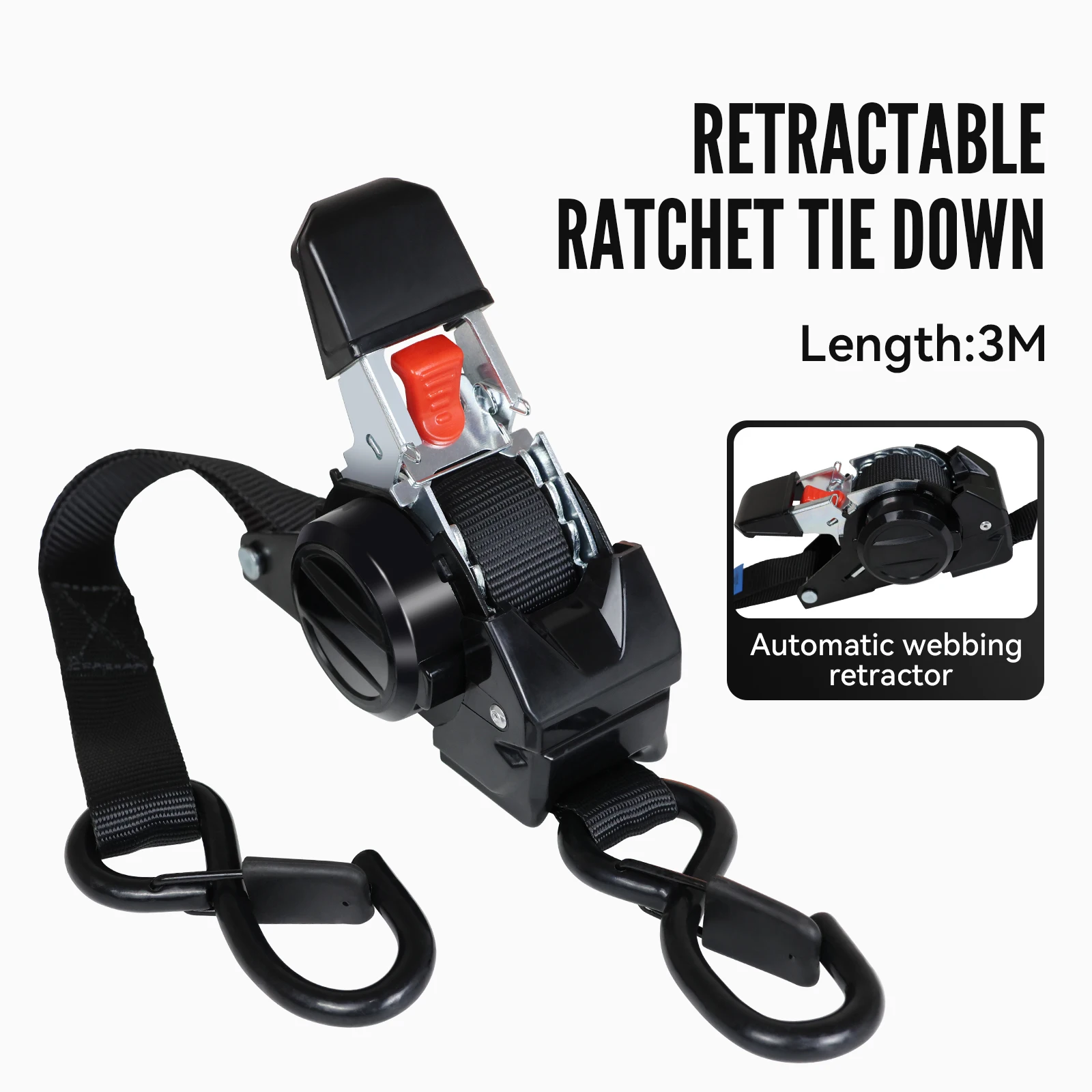 New Automatic Retractable Heavy Duty Ratchet Lashing Straps With S Hook Cargo Tie Down Belt Vehicle Truck Car Transport Fixing S
New Automatic Retractable Heavy Duty Ratchet Lashing Straps With S Hook Cargo Tie Down Belt Vehicle Truck Car Transport Fixing S