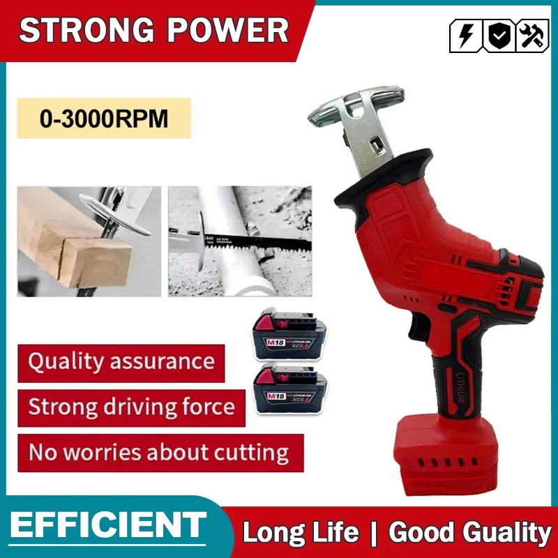 Cordless Electric Reciprocating Saw Wood Metal Pipe Cutting Saw Electric Cutting Saw Tool For Milwaukee 18V Battery
Cordless Electric Reciprocating Saw Wood Metal Pipe Cutting Saw Electric Cutting Saw Tool For Milwaukee 18V Battery