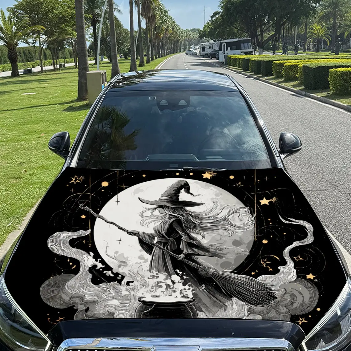 Moonlit Magic Witch Car Vinyl Wrap, PVC Material Waterproof Car Hood Sticker, Self-Adhesive Scratch-Resistant Stickers for Engin
Moonlit Magic Witch Car Vinyl Wrap, PVC Material Waterproof Car Hood Sticker, Self-Adhesive Scratch-Resistant Stickers for Engin