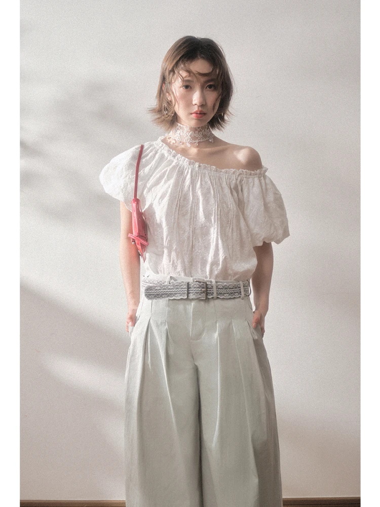 Женский топ Liparpa Time Cook Rain One-Shoulder: повседневный, универсальный дизайн, вышивка, эффект хлопка, свободный крой, кружевная отделка, милый стиль
Женский топ Liparpa Time Cook Rain One-Shoulder: повседневный, универсальный дизайн, вышивка, эффект хлопка, свободный крой, кружевная отделка, милый стиль