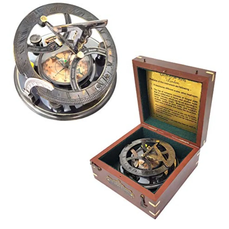 - 5 inches Large Sundial Compass in Rosewood Case Top Grade Calibrated Vintage Gift
- 5 inches Large Sundial Compass in Rosewood Case Top Grade Calibrated Vintage Gift