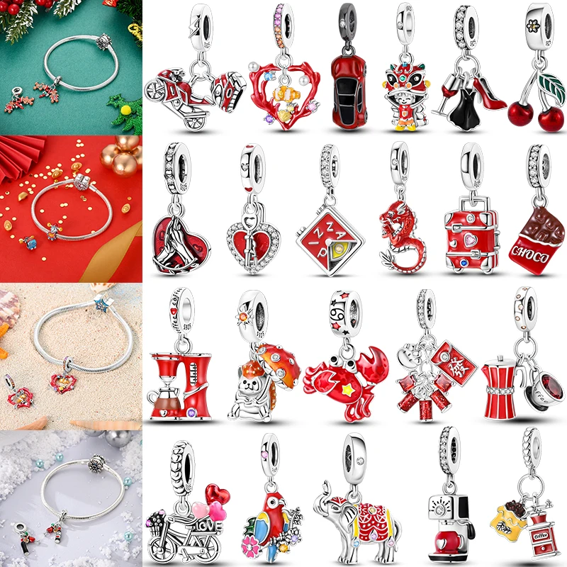 Charms Plata De Ley 925 Red Color Series Charm Red Elephant Animal Fruit Beads of Original Fits Women Anniversary Jewelry Charms
Charms Plata De Ley 925 Red Color Series Charm Red Elephant Animal Fruit Beads of Original Fits Women Anniversary Jewelry Charms