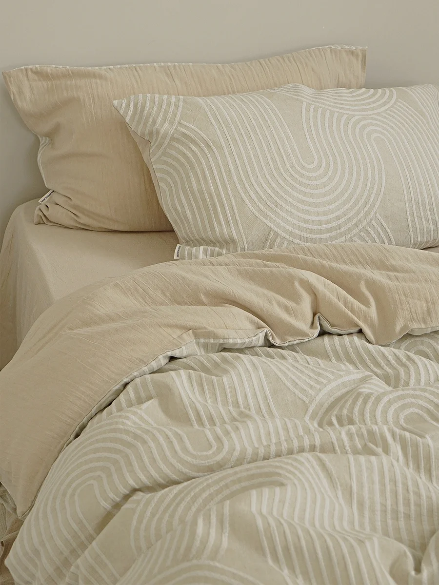 Zwow Premium Linen Cotton Bedding Set Textured Minimalist Nordic Style Embroidered Four Piece Suite Bedding Collection
Zwow Premium Linen Cotton Bedding Set Textured Minimalist Nordic Style Embroidered Four Piece Suite Bedding Collection