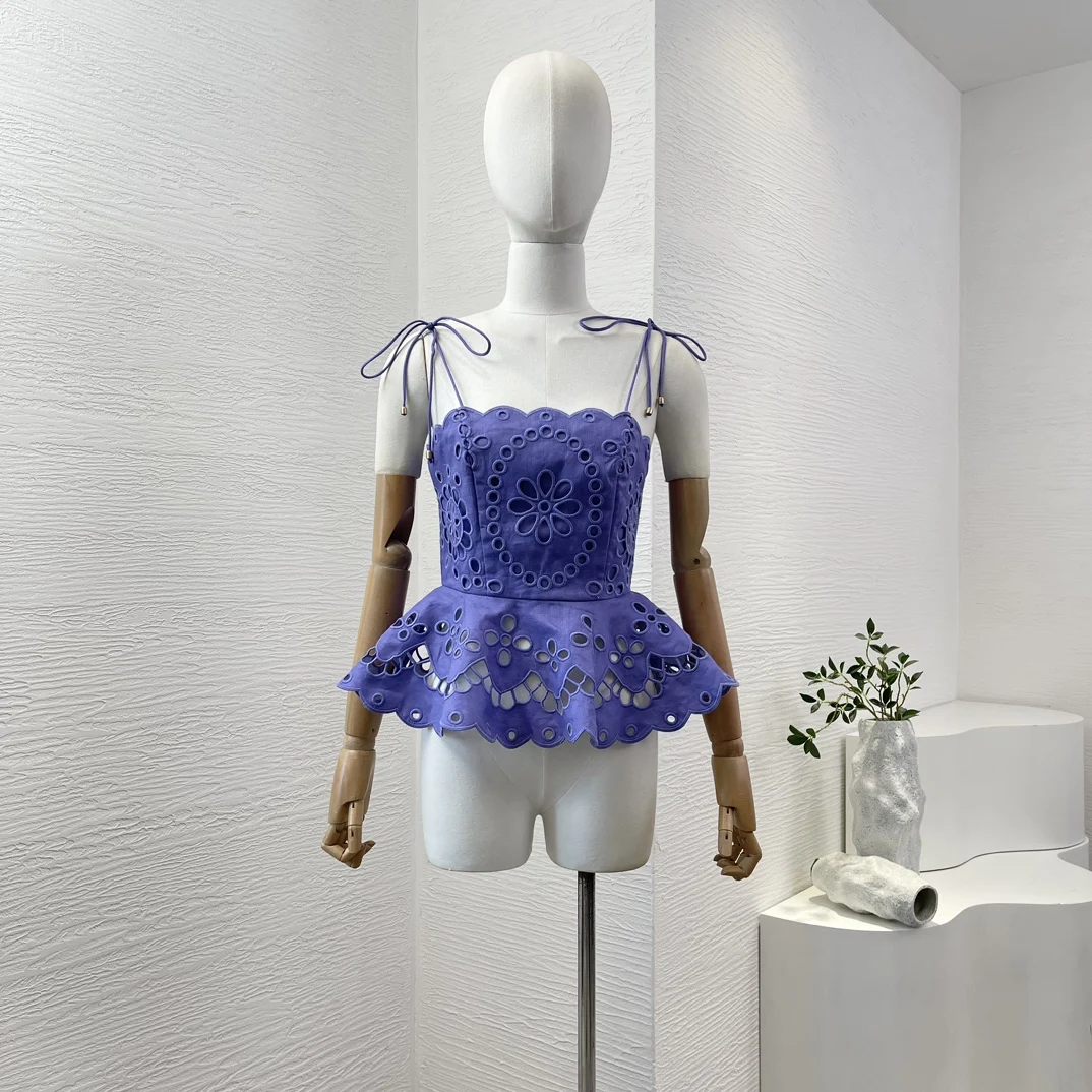 violet purple sleeveless embroidery floral hollow out shell lace blouse tops and shorts set
violet purple sleeveless embroidery floral hollow out shell lace blouse tops and shorts set