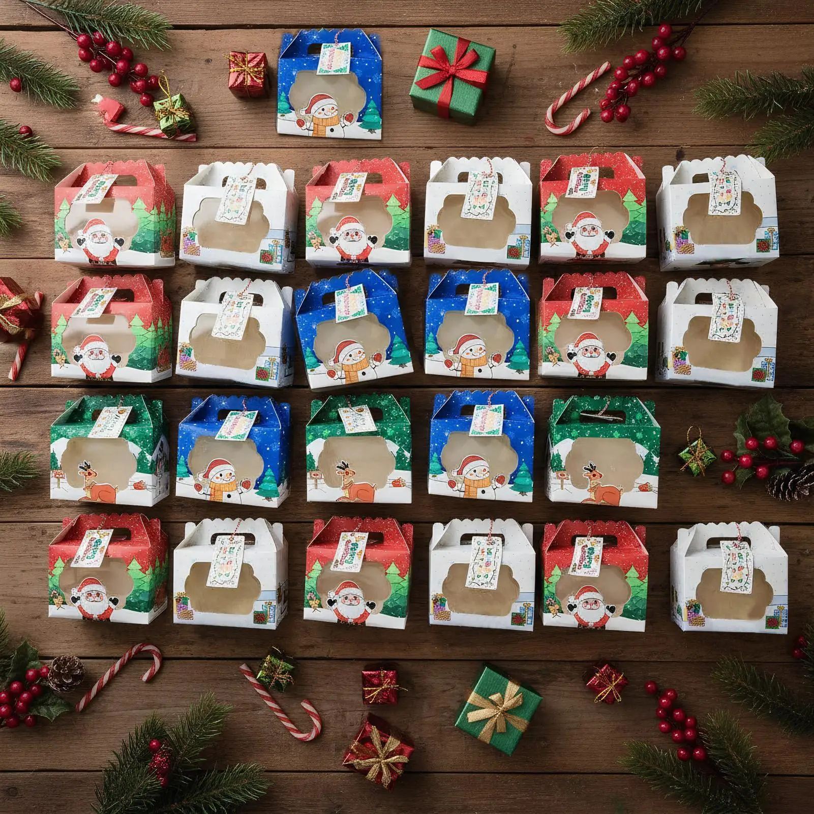 Christmas Candy Boxes 24 Pieces Reusable Holiday Storage Containers Christmas Bakery Treat Box With Window For Pastries Biscuits
Christmas Candy Boxes 24 Pieces Reusable Holiday Storage Containers Christmas Bakery Treat Box With Window For Pastries Biscuits