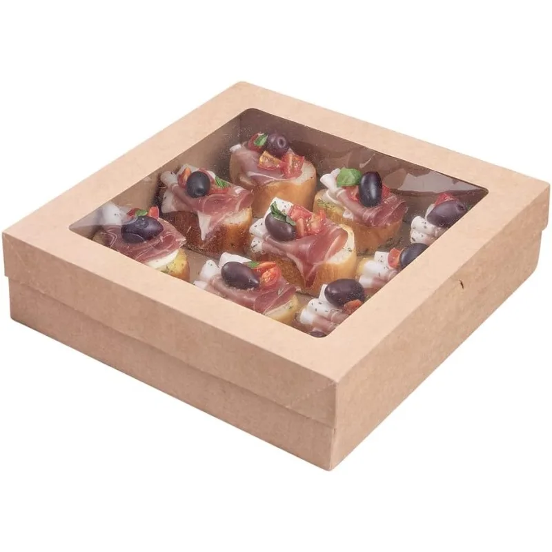 9 x 9 x 2.4 Inch Catering Boxes 100 Insert Tab Lock Baked Goods Boxes - Window Lids Easy Assembly Kraft
9 x 9 x 2.4 Inch Catering Boxes 100 Insert Tab Lock Baked Goods Boxes - Window Lids Easy Assembly Kraft
