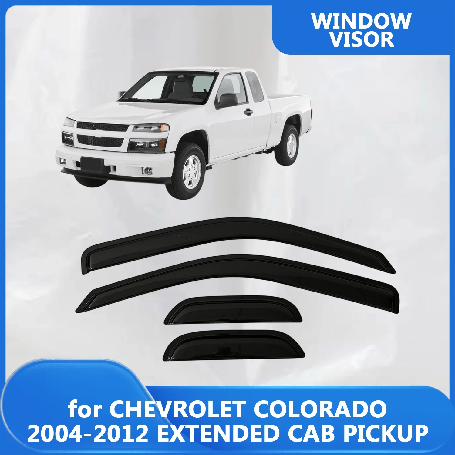 Window Visor for CHEVROLET COLORADO 2004 2005 2006 2007 2008 2009 2010 2011 2012 EXTENDED CAB PICKUP Wind Deflectors Rain Guards
Window Visor for CHEVROLET COLORADO 2004 2005 2006 2007 2008 2009 2010 2011 2012 EXTENDED CAB PICKUP Wind Deflectors Rain Guards