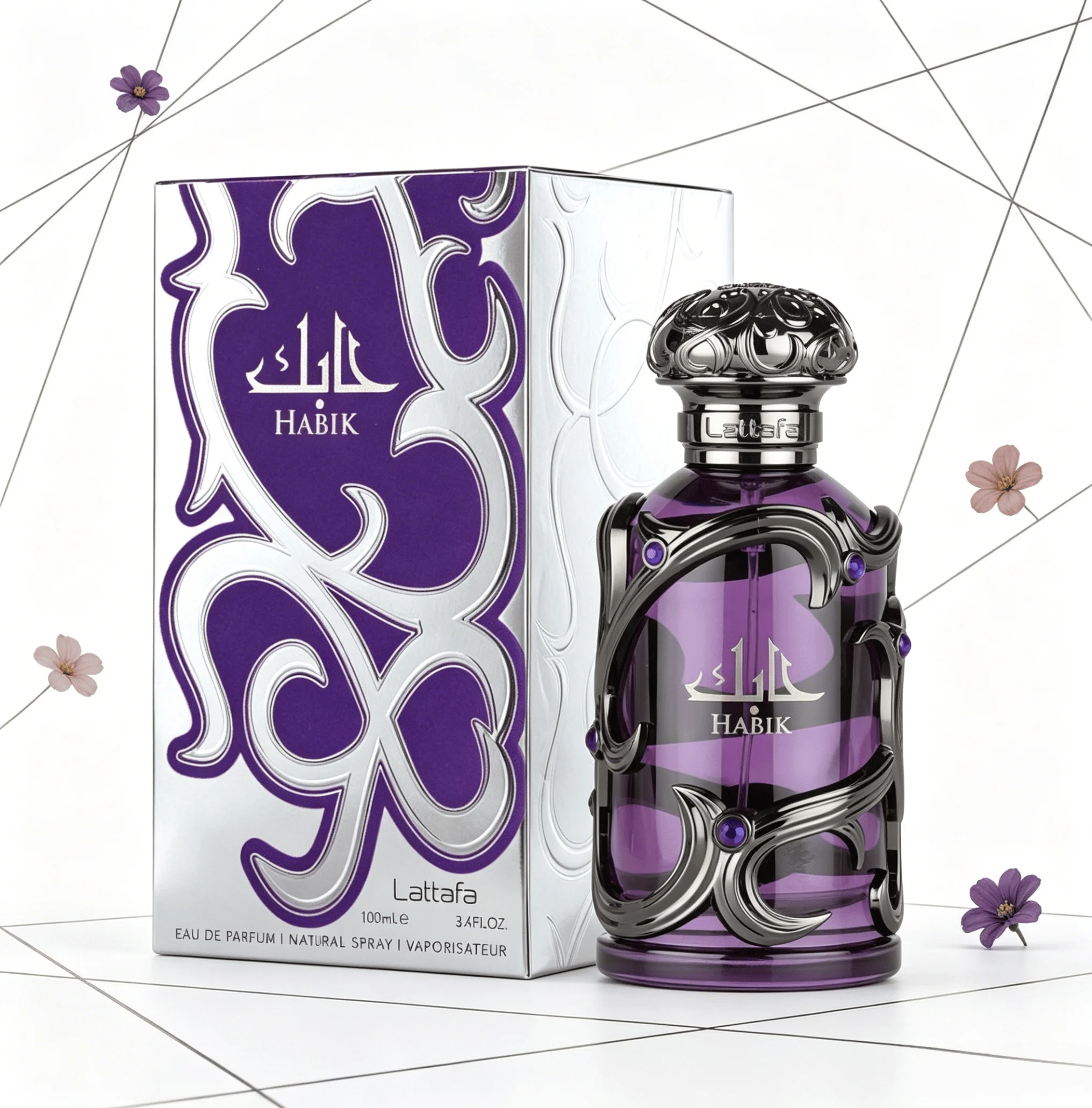 YARA LATTAFA Habik Eau de Parfum 100ML With Original Gift Box Long Lasting Rich Oriental Floral Woody Fragrance Unisex Perfume Transparent Purple Bottle Black Metal Gem Decor Luxury Scent Wedding Party Gift for Men Women
YARA LATTAFA Habik Eau de Parfum 100ML With Original Gift Box Long Lasting Rich Oriental Floral Woody Fragrance Unisex Perfume Transparent Purple Bottle Black Metal Gem Decor Luxury Scent Wedding Party Gift for Men Women