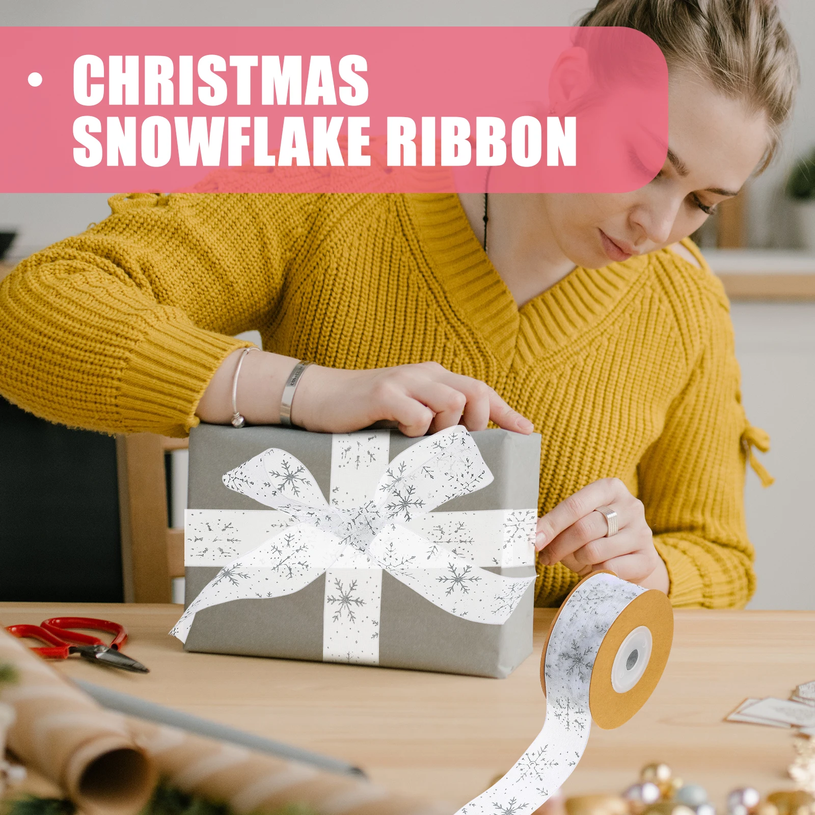 Fabric Snowflake Yarn Belt Christmas Tree Ribbon Holiday Lattice Silver Polyester
Fabric Snowflake Yarn Belt Christmas Tree Ribbon Holiday Lattice Silver Polyester