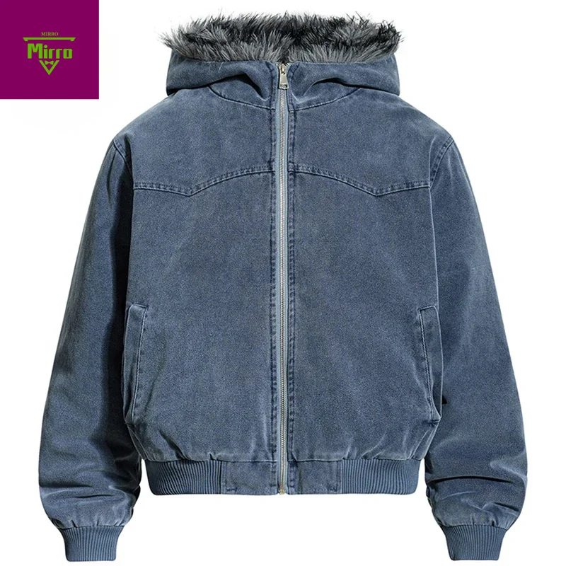 Men Vintage Winter Jackets Fur Collar Warm Parkas Thicken Coats Streetwear Harajuku Hip Hop Padded Jackets Outwear
Men Vintage Winter Jackets Fur Collar Warm Parkas Thicken Coats Streetwear Harajuku Hip Hop Padded Jackets Outwear