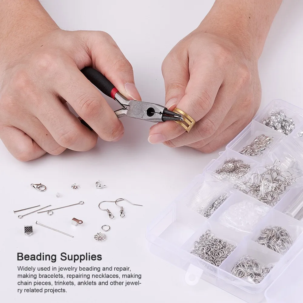 202pcs Metal Jewelry Making Set Wide Application 15 Compartment Storage Box DIY Jewelry Supplies Electroplated Shiny
202pcs Metal Jewelry Making Set Wide Application 15 Compartment Storage Box DIY Jewelry Supplies Electroplated Shiny