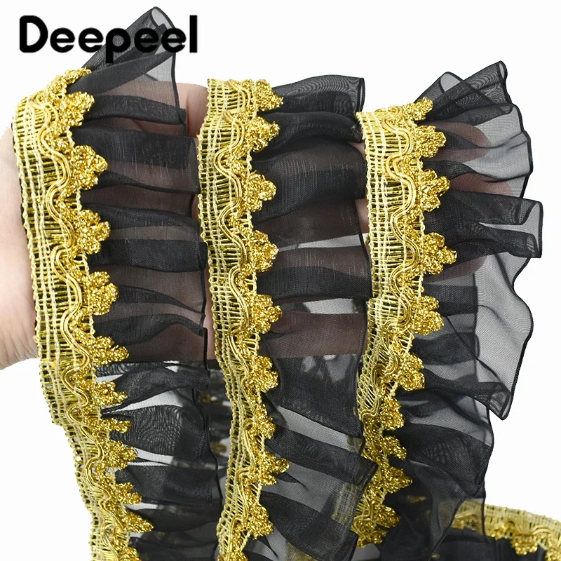 2/5Yards Deepeel 5cm Golden Thread Lace Fabric Trimmed Three-dimensional Folds Lolita Skirt Hem Cuffs Trim Decor Accessories
2/5Yards Deepeel 5cm Golden Thread Lace Fabric Trimmed Three-dimensional Folds Lolita Skirt Hem Cuffs Trim Decor Accessories
