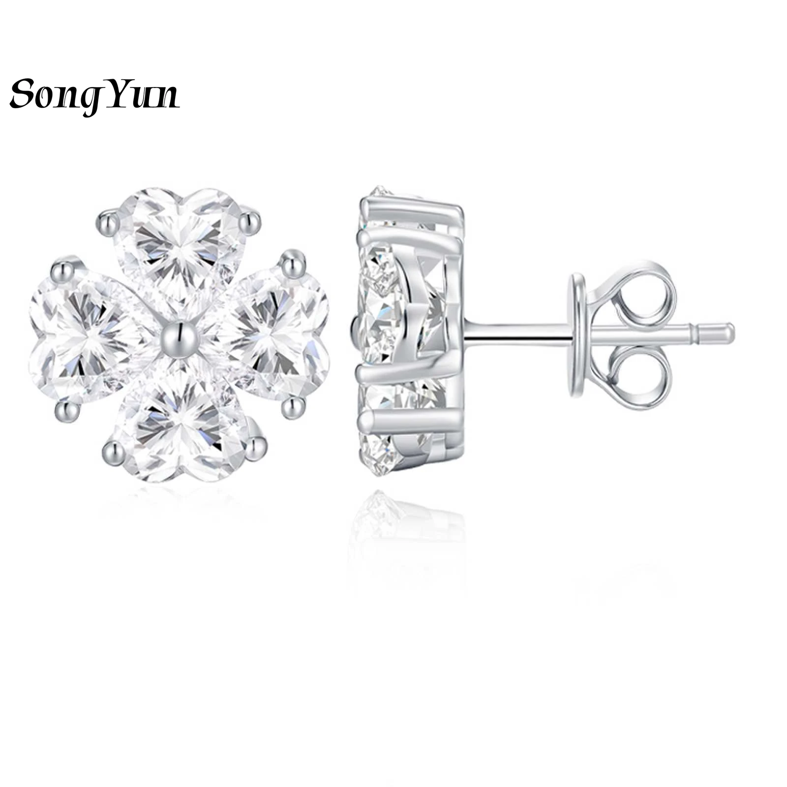 SONGYUN Luxury Jewelry 925 Sterling Silver Earrings Moissanite Diamond Promise for Ladies Rhodium Plated SYT Patent Stud Earring
SONGYUN Luxury Jewelry 925 Sterling Silver Earrings Moissanite Diamond Promise for Ladies Rhodium Plated SYT Patent Stud Earring