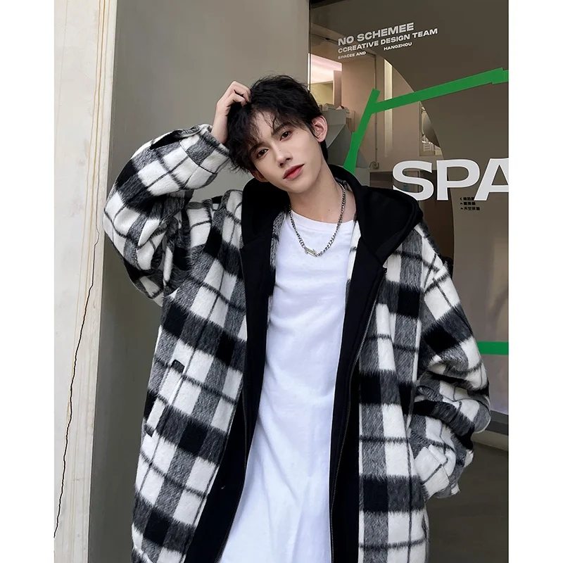 Thiened Plaid Hooded Jaet for Men Spring Autumn Faion High-End Fraance Sle Button Decoration Anti-Wrinkle Treaent
Thiened Plaid Hooded Jaet for Men Spring Autumn Faion High-End Fraance Sle Button Decoration Anti-Wrinkle Treaent