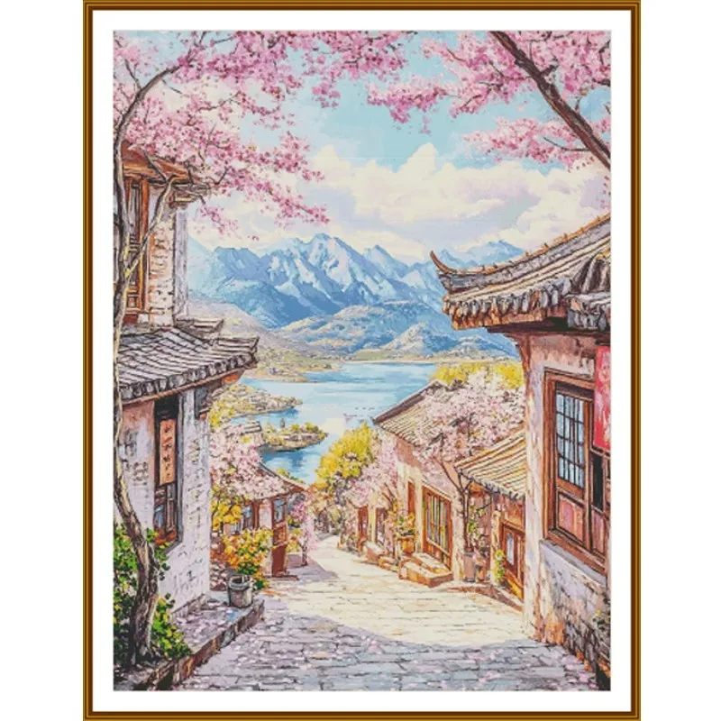 Peach blossom Town 14CT 16CT 18CT Printed On Canvas Cross Stitch DIY Set Kit Home Needlework Embroidery 103 Colors
Peach blossom Town 14CT 16CT 18CT Printed On Canvas Cross Stitch DIY Set Kit Home Needlework Embroidery 103 Colors