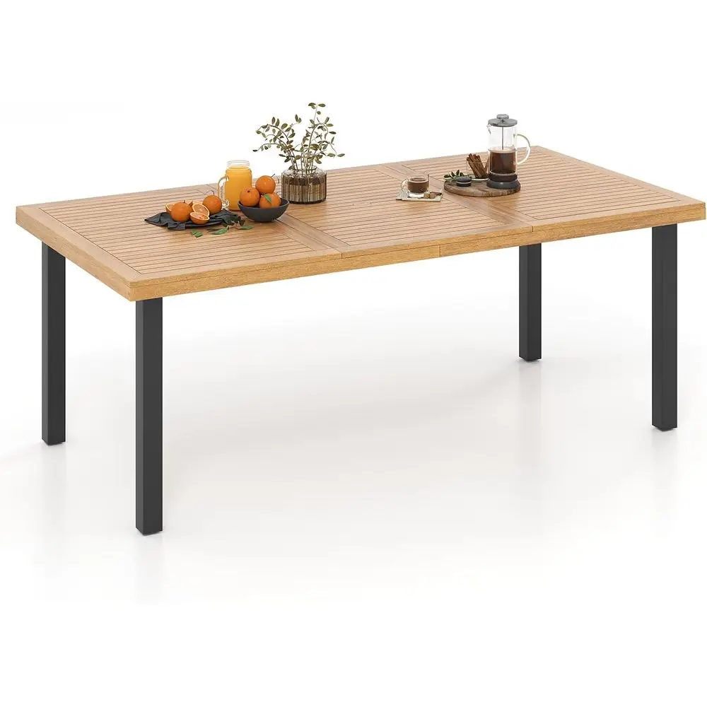 Outdoor Dining Table for 8, 79’’ x 39.5’’ Acacia Wood Rectangular Table w/Slatted Top, Umbrella Hole & Metal Legs, Indoor Outdoo
Outdoor Dining Table for 8, 79’’ x 39.5’’ Acacia Wood Rectangular Table w/Slatted Top, Umbrella Hole & Metal Legs, Indoor Outdoo