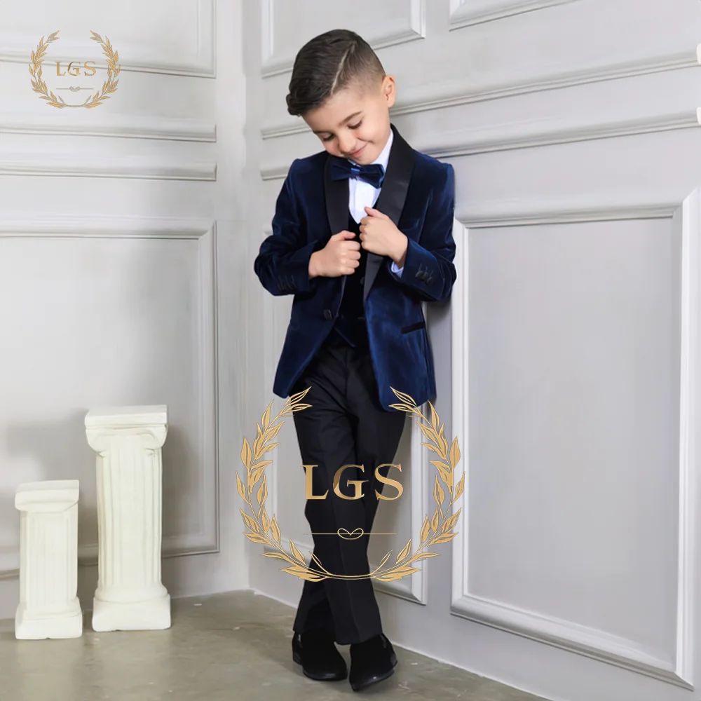 Boys Blue Velvet Suit 2 Piece Wedding Tuxedo Shawl Collar Children's Blazer Custom Clothes 2-16 Years Old
Boys Blue Velvet Suit 2 Piece Wedding Tuxedo Shawl Collar Children's Blazer Custom Clothes 2-16 Years Old