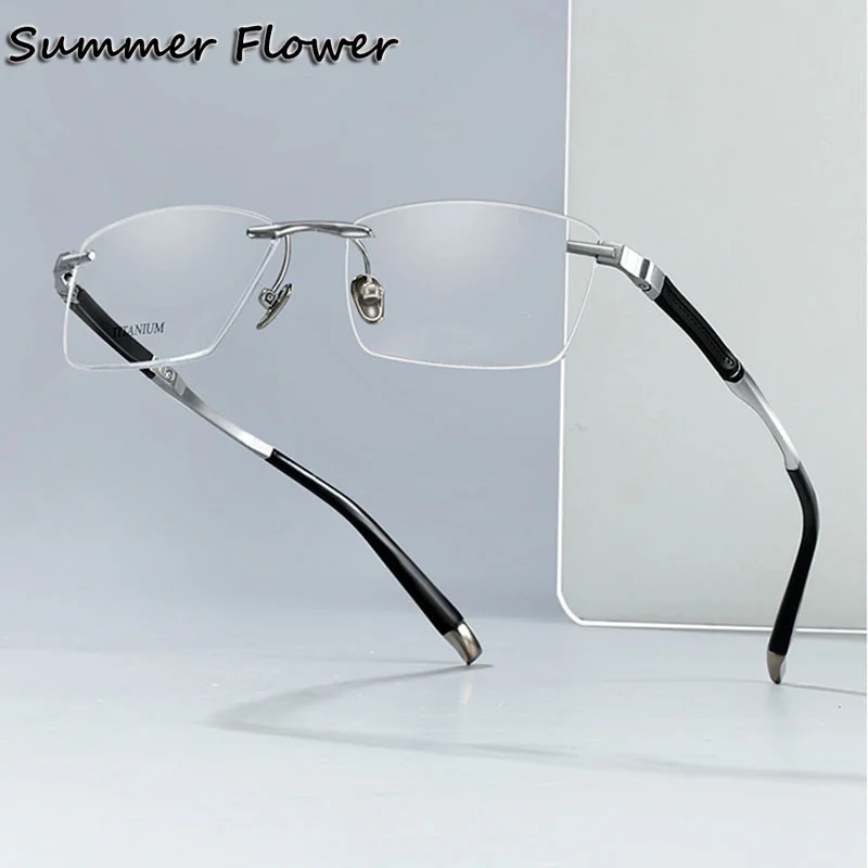 Men Rimless Eyewear Designer Pure Titanium Ultra Light Frame Glasses Gentlemen Top Quality Optical Prescription Spectacles
Men Rimless Eyewear Designer Pure Titanium Ultra Light Frame Glasses Gentlemen Top Quality Optical Prescription Spectacles