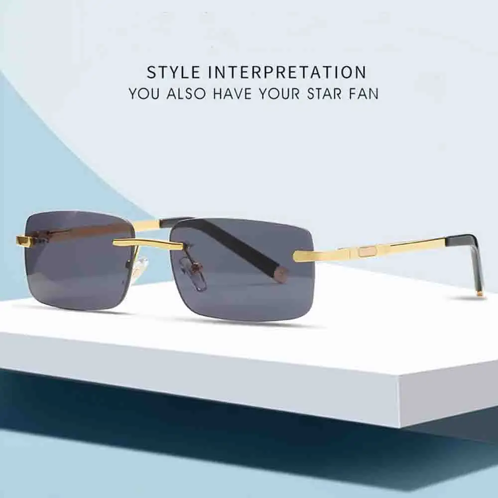Metal Frame Glasses Fashionable Square Rimless Sunglasses Fashion Glasses Uv400 Designer Sunglasses For Travel Cycling Work
Metal Frame Glasses Fashionable Square Rimless Sunglasses Fashion Glasses Uv400 Designer Sunglasses For Travel Cycling Work