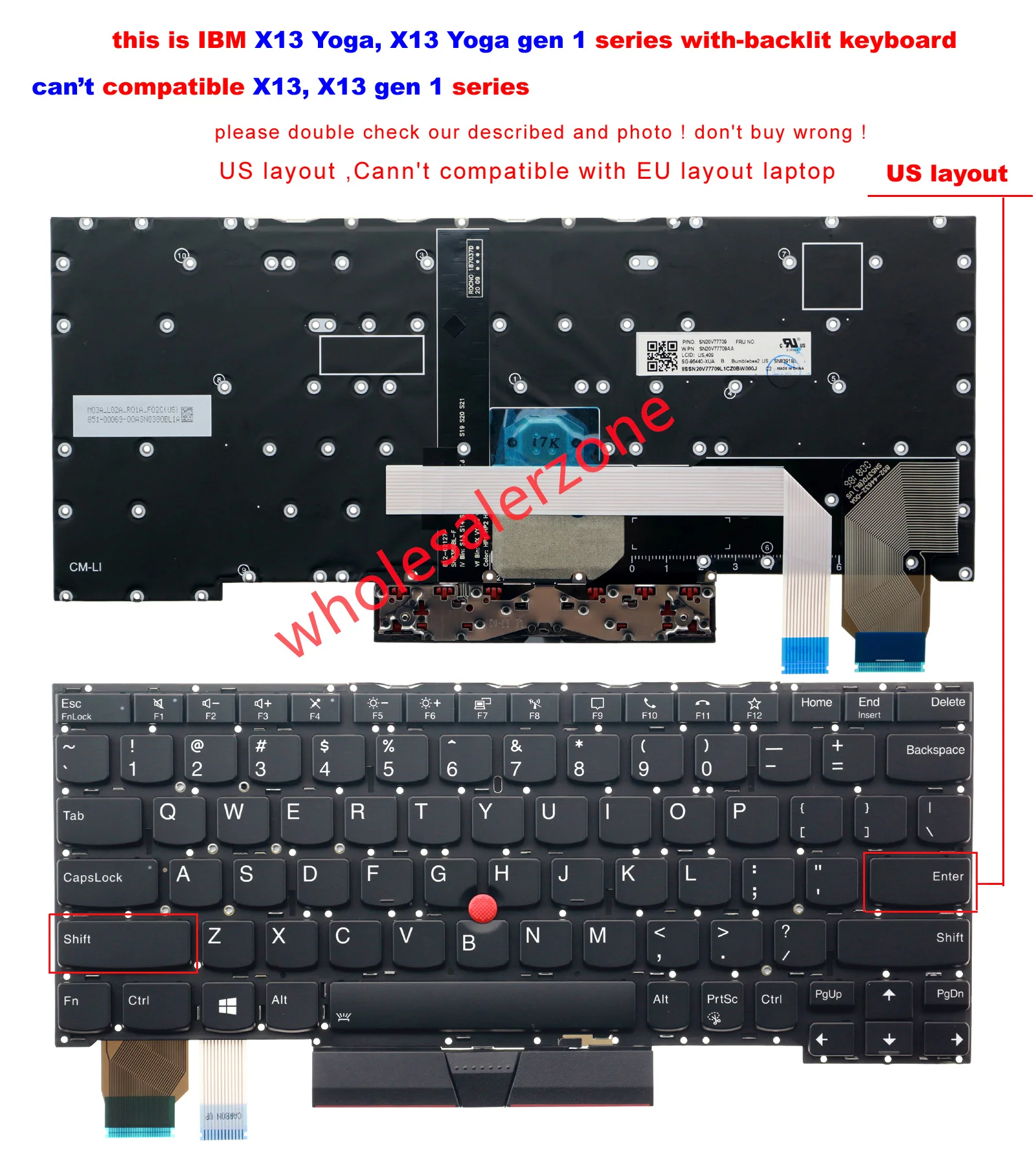 New Keyboard backlit for IBM Thinkpad X13 Yoga,Thinkpad X13 Yoga gen 1 series laptop US layout keyboard
New Keyboard backlit for IBM Thinkpad X13 Yoga,Thinkpad X13 Yoga gen 1 series laptop US layout keyboard